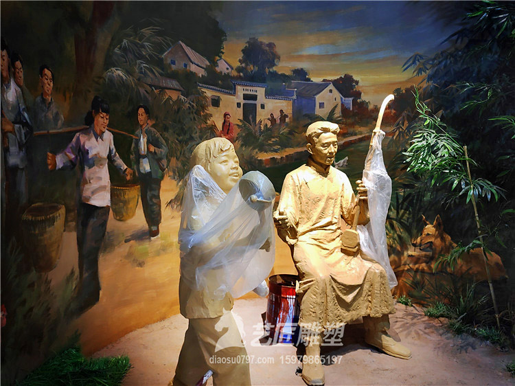 江西（赣县）客家博物院雕塑—音乐人雕塑、戏曲浮雕
