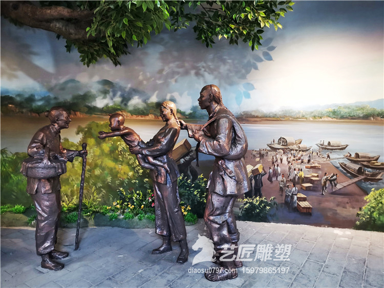 江西（赣县）客家博物院雕塑—一家人雕塑