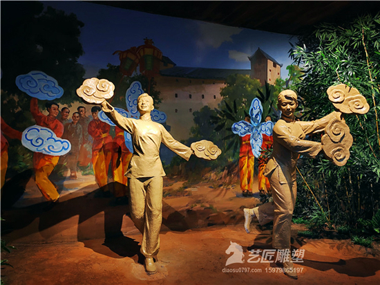 江西（赣县）客家博物院—赣南客家灯彩舞蹈雕塑